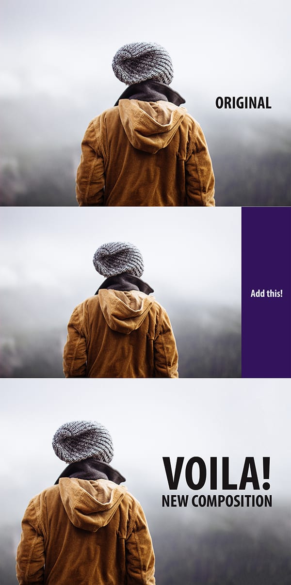 You can extend a background to manipulate the composition of a stock photo