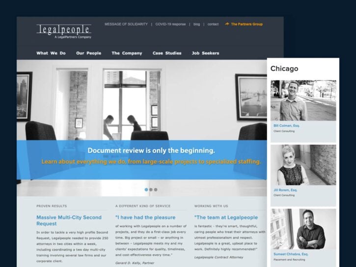 desktop and mobile design for legalpeople website
