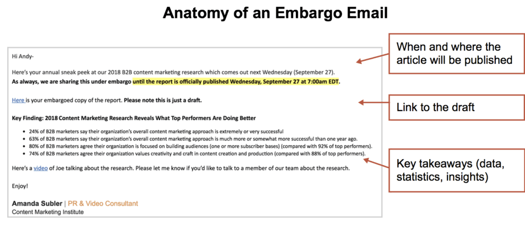 Embargo Email