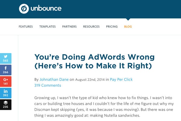 Guest blog post with Unbounce - image source 