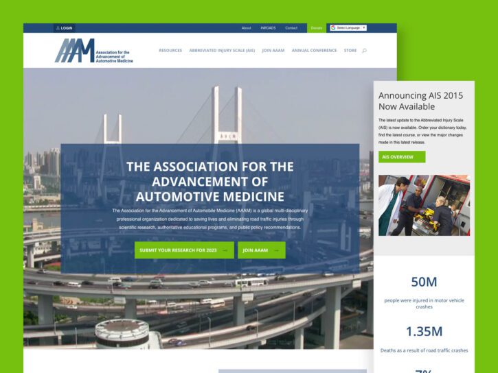 desktop and mobile design for AAAM website