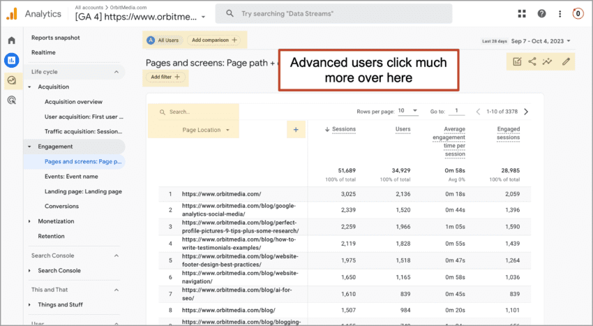 how advanced users use GA4
