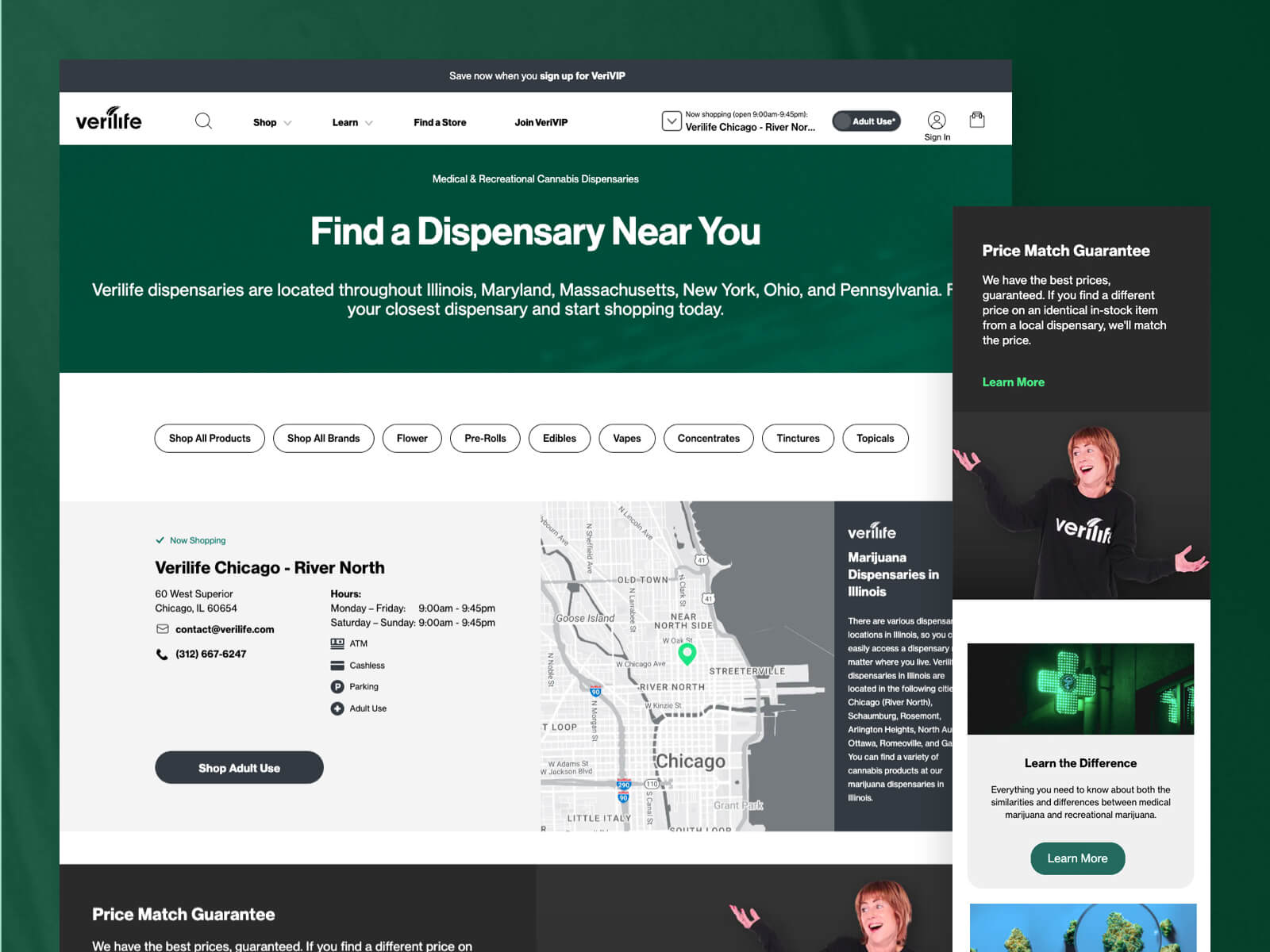 Verilife Cannabis Dispensaries site Redesign Case Study Orbit Media
