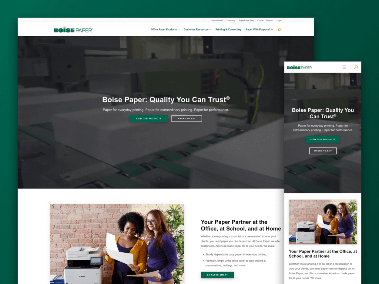 Boise Paper site Redesign Case Study Orbit Media