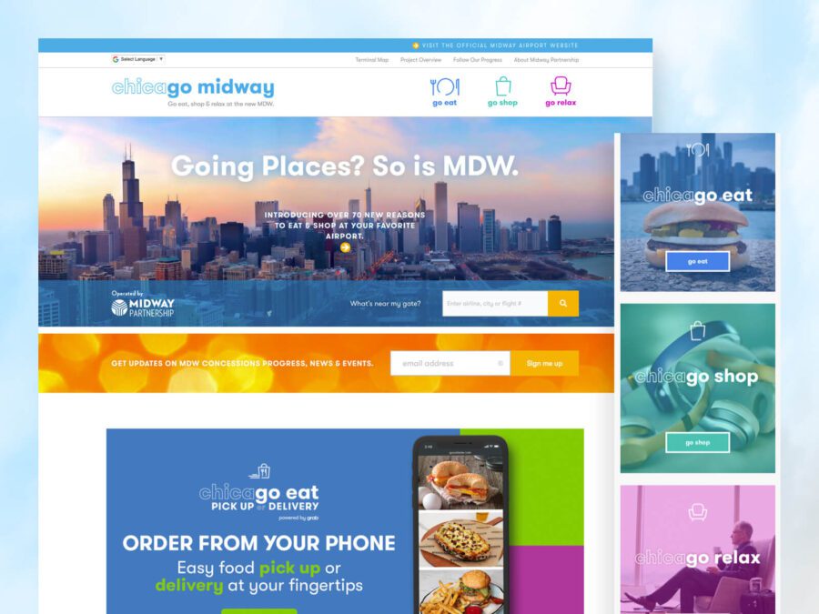 desktop and mobile design for midway partnership website