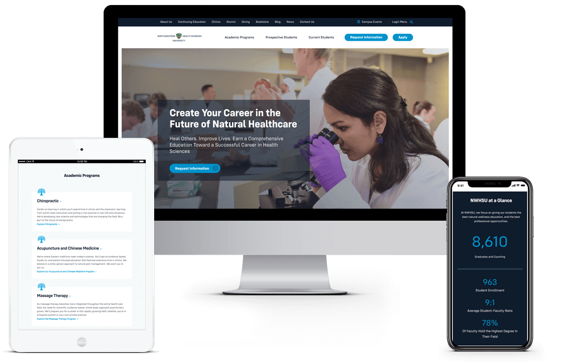 Northwestern Health Sciences University WordPress website project