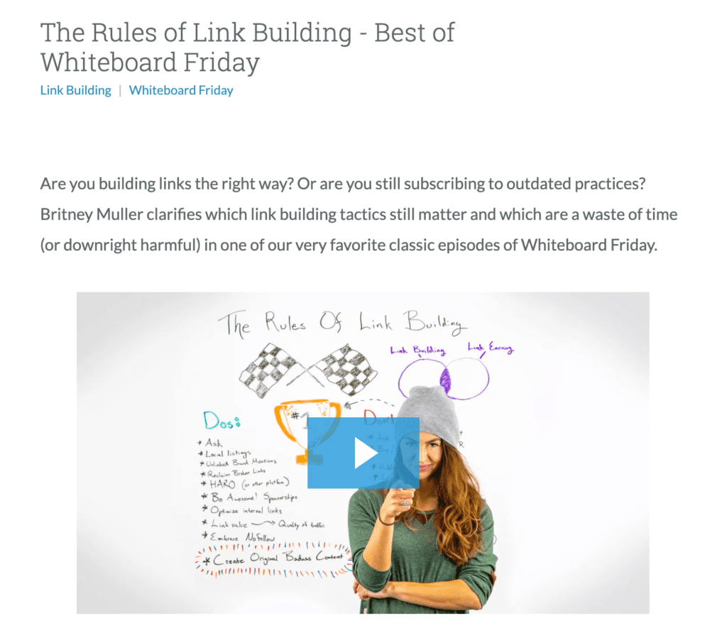 Rules Of Link Building Moz