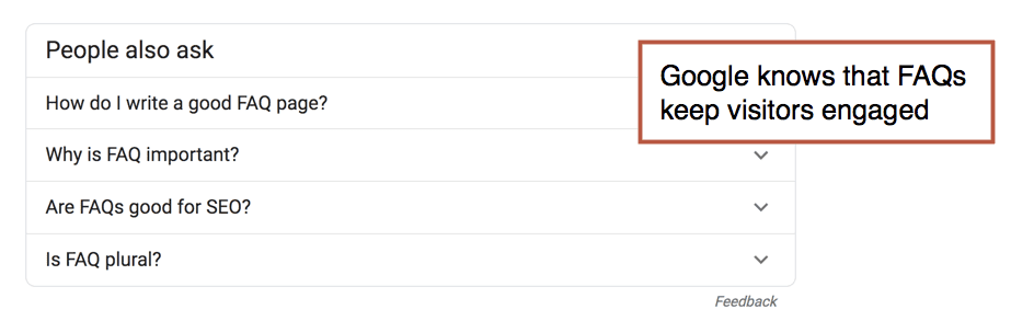 Google FAQ Engaged