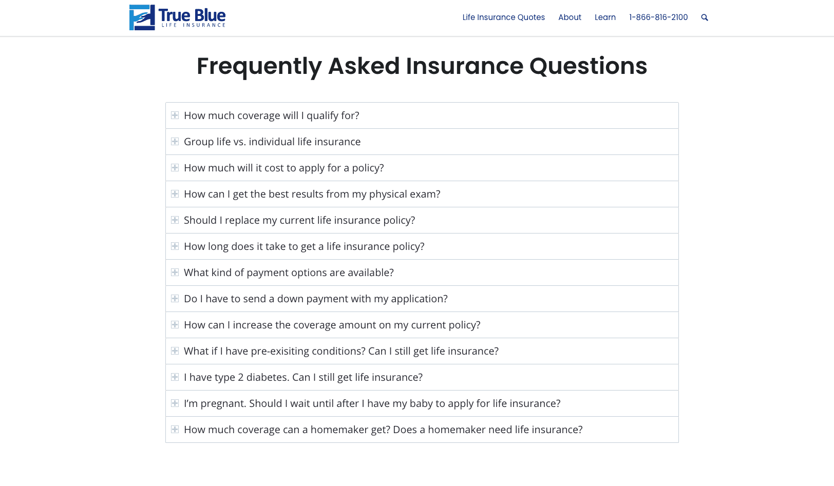 True Blue Life Insurance FAQ