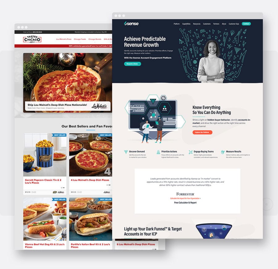 composite screenshot demonstrating what website optimization looks like