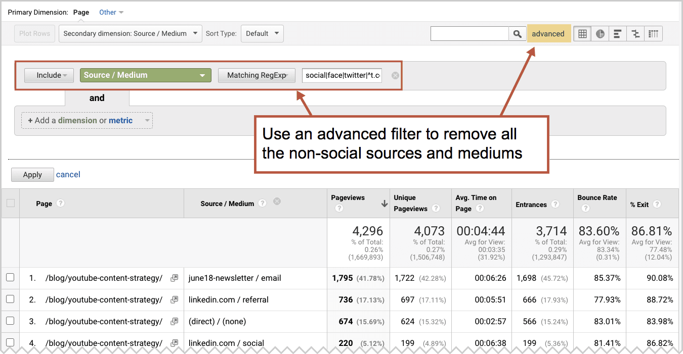use an advanced filter