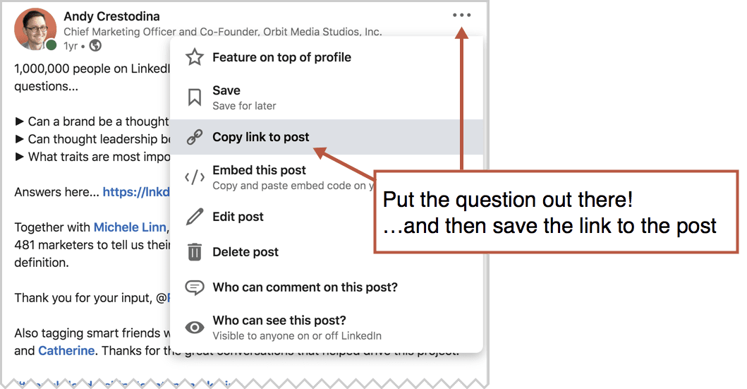 how to save a post on linkedin