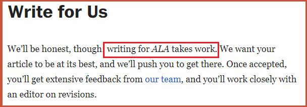 Write For Ala