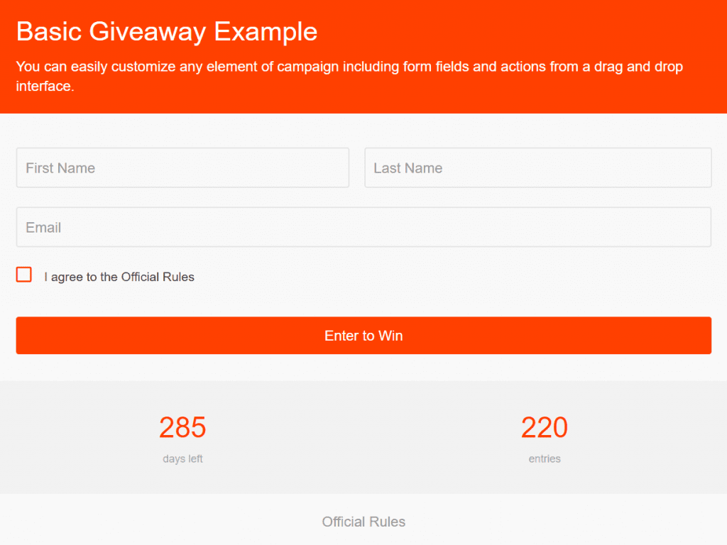 Basic Giveaway Example