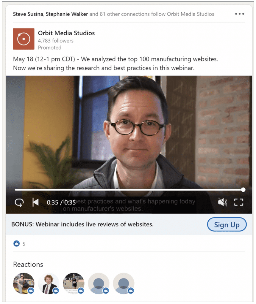 video ad on linkedin