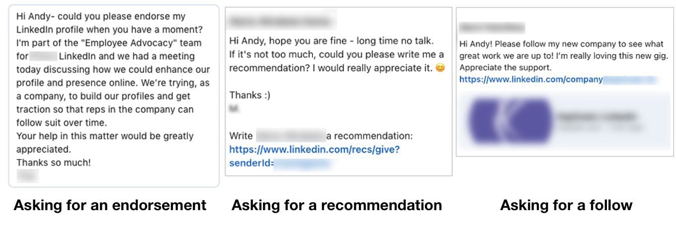 example of asking for a recommendation