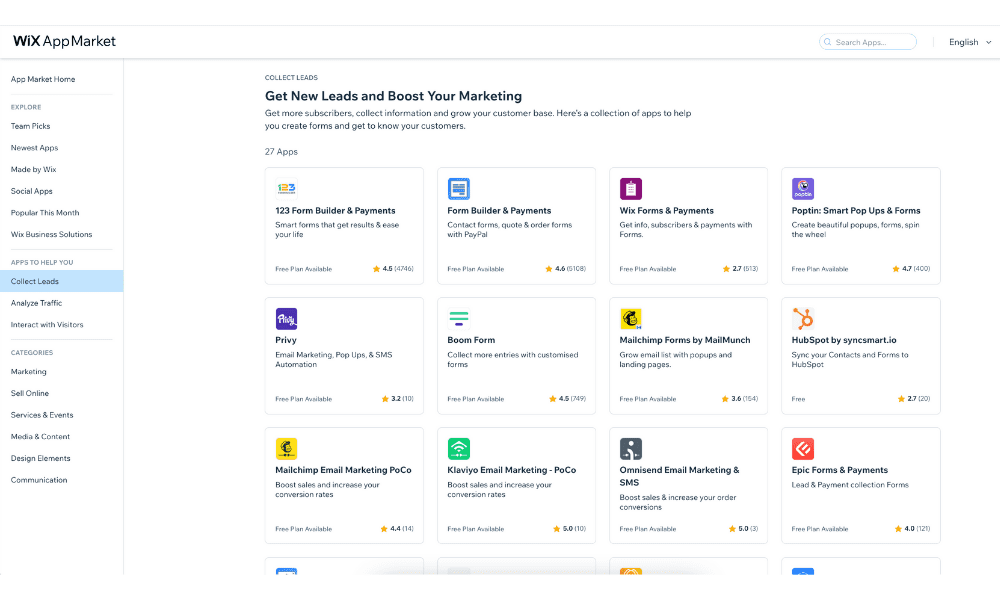 wix app market