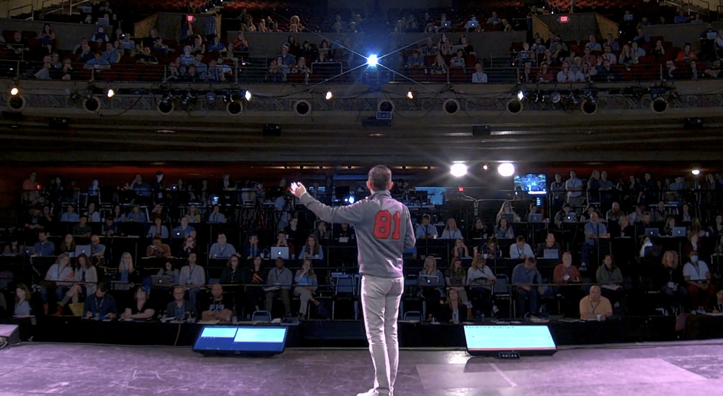 andy speaking at an event