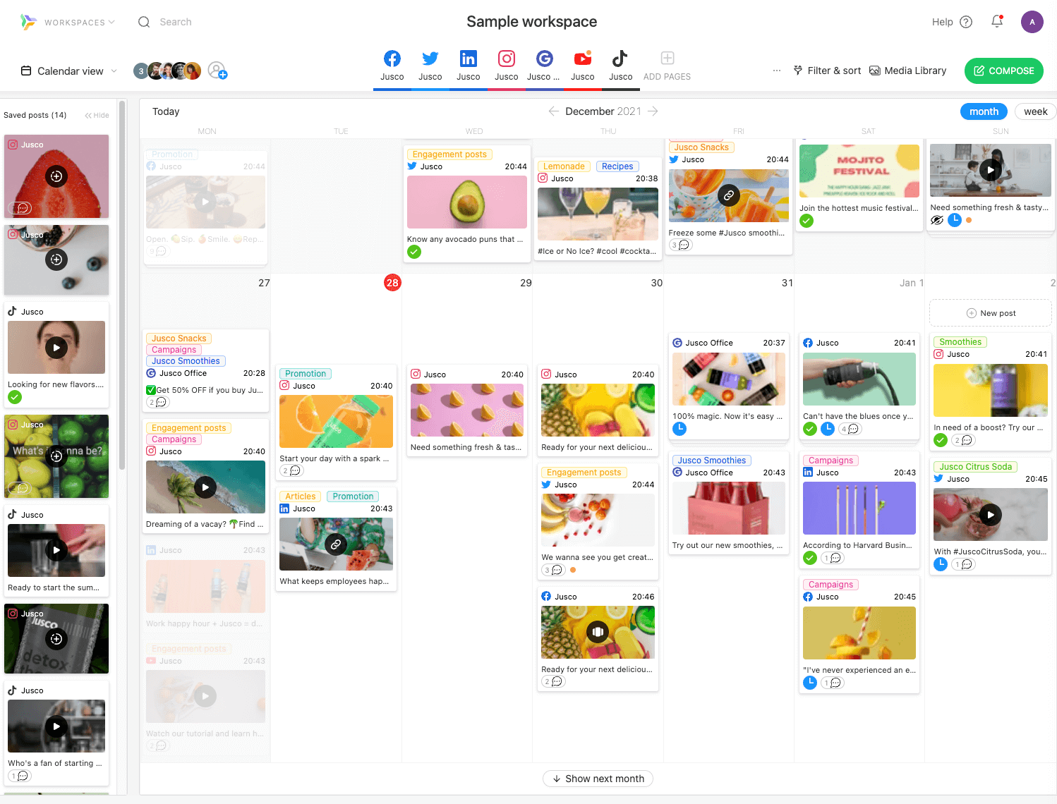 picture of a social media calendar