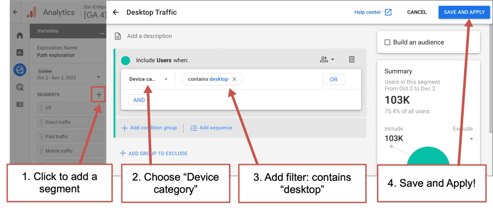 traffic by device report in ga4