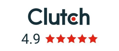 Clutch review badge 4.9 stars