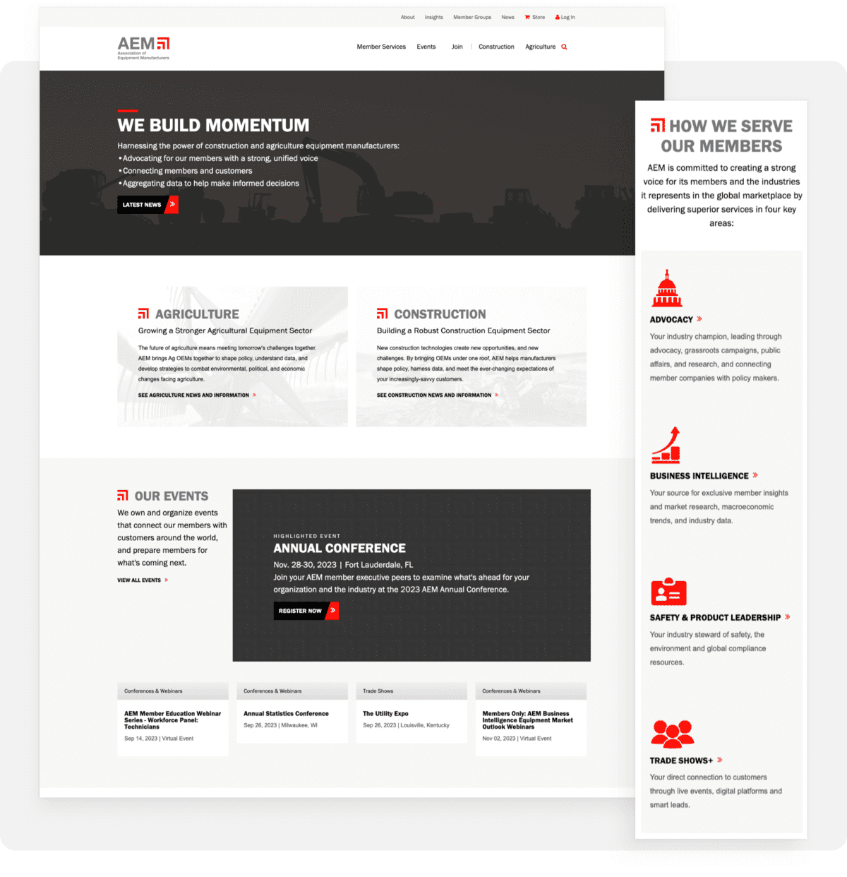 Desktop and Mobile Screenshot for AEM website