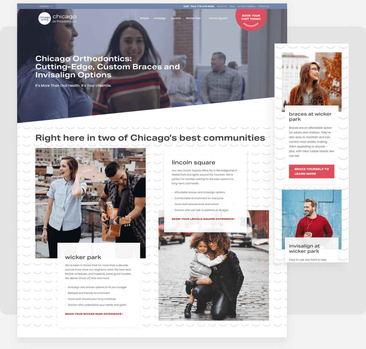 Desktop and Mobile Screenshot for Chicago Orthodontics website