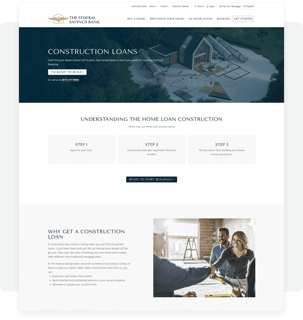 Federal Savings Bank website screenshot
