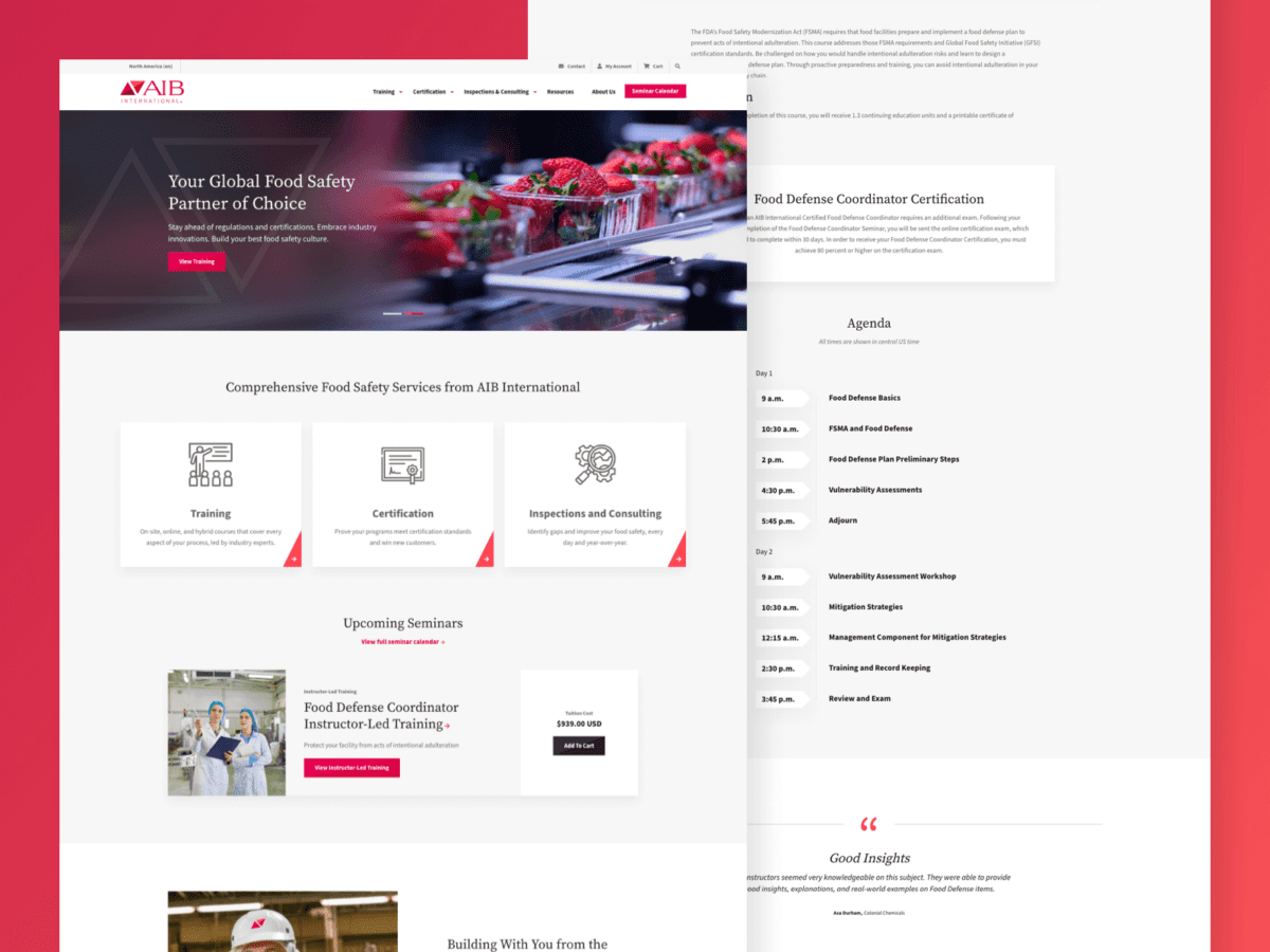 two desktop view of design for AIB website