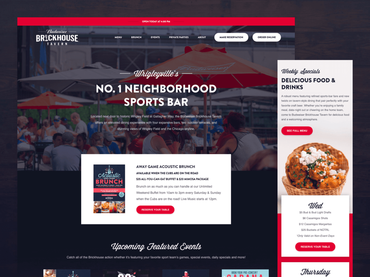 desktop and mobile view of design for budweiser brickhouse website