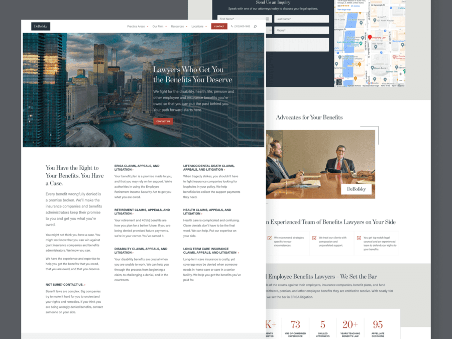 two desktop view of design for debofsky website
