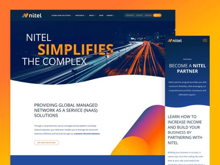 desktop and mobile design view of nitel home website