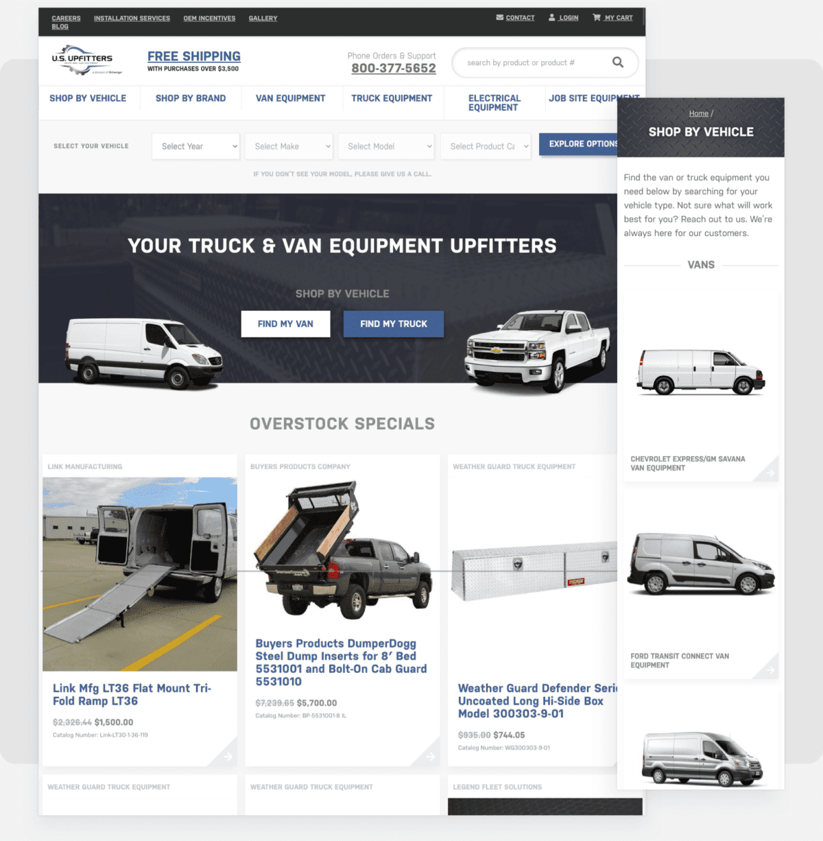 Desktop and Mobile Screenshot for Up Fitters website