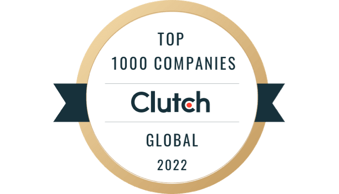 Clutch Badge for Top 1,000 Company, Global 2023