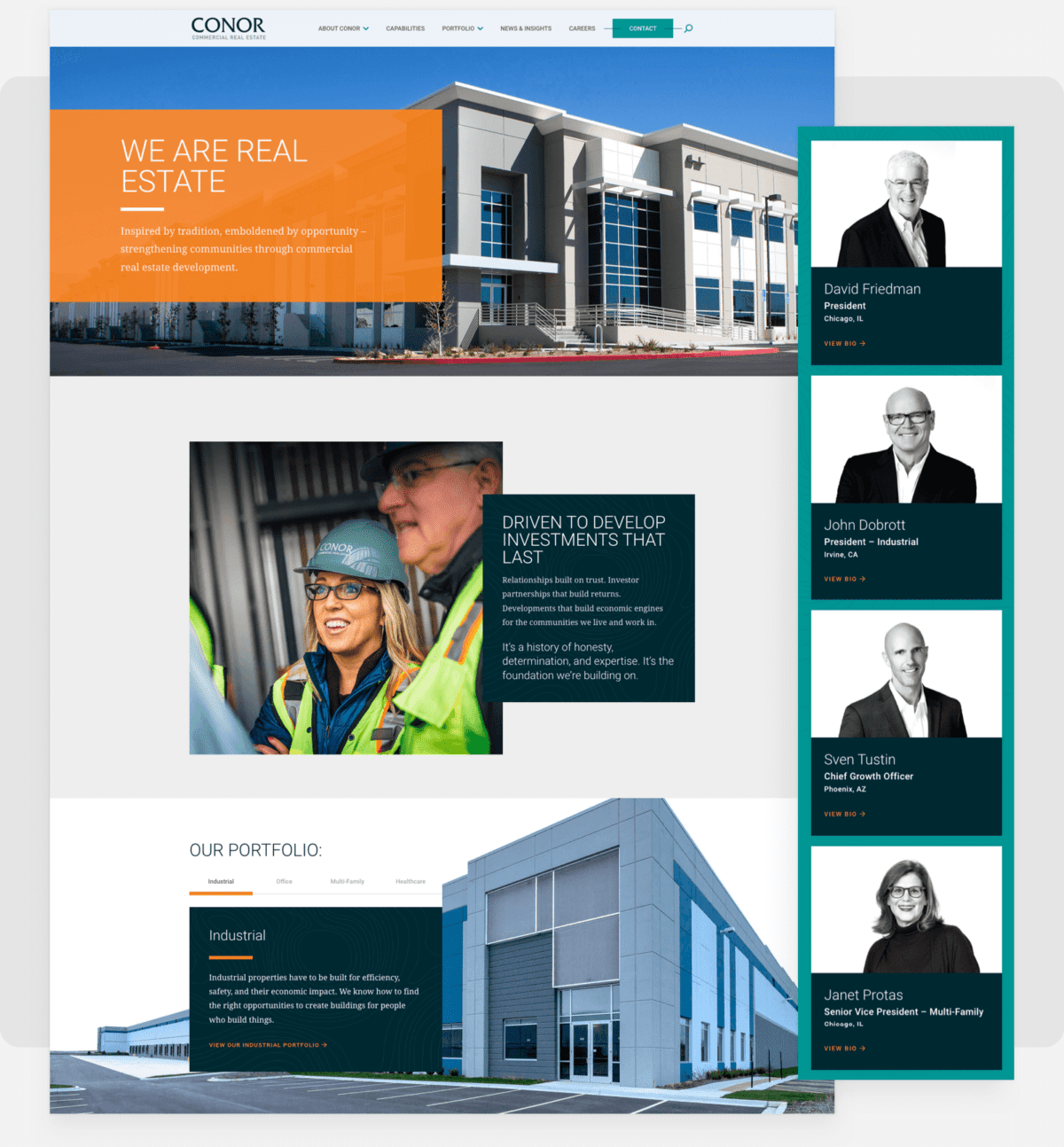 Desktop and Mobile Screenshot for Conor Commercial website