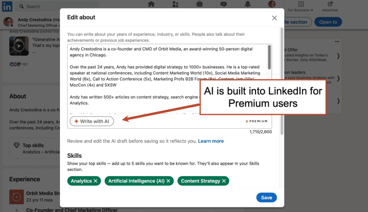 3 Ways to use AI for LinkedIn Profiles and Post Analysis | Orbit Media ...
