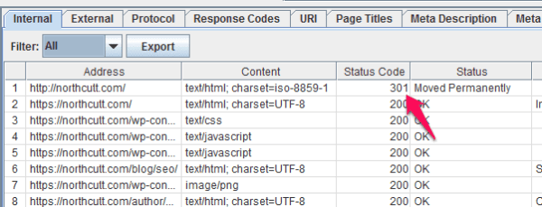 Screaming Frog sort data