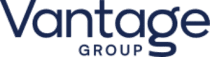 Blue text reads "Vantage Group" on a white background.