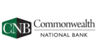 Logo of Commonwealth National Bank featuring the initials CNB within a hexagon on the left, and the bank's name in text on the right.