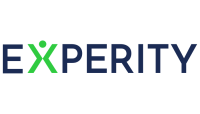 Logo displaying the word "EXPERITY" with a stylized "X" in green and the rest of the letters in blue.