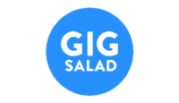 Blue circle with the text "GIG SALAD" in white capital letters.