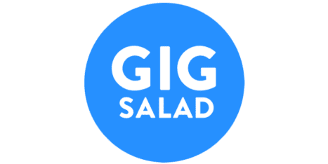 Blue circle with the text "GIG SALAD" in white capital letters.