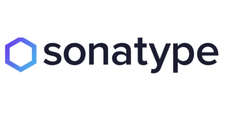 The image displays the Sonatype logo, featuring a hexagon shape next to the text "sonatype" in lowercase letters.