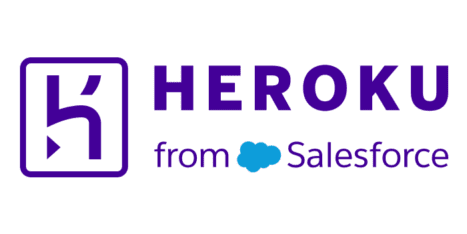 The image shows the Heroku logo with the text "HEROKU from Salesforce" in purple and a cloud icon between "from" and "Salesforce.