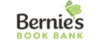 Bernie's Book Bank logo with a green butterfly above the letter "i" in "Bernie's" and the words "BOOK BANK" in green below.