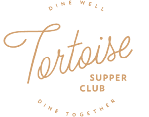 Logo for "Tortoise Supper Club" with the phrases "Dine Well" above and "Dine Together" below in a circular layout.